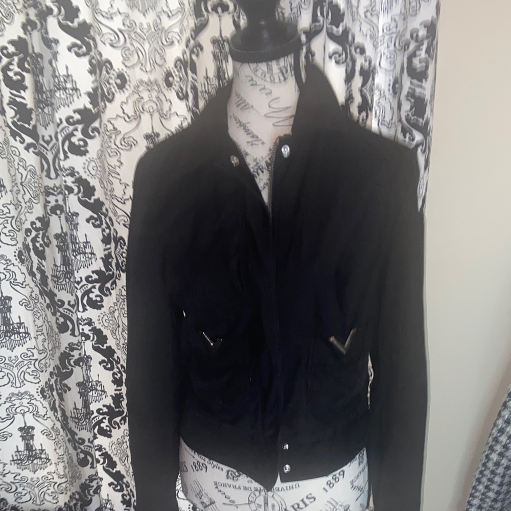 RED Valentino Corduroy  Black Bomber Jacket